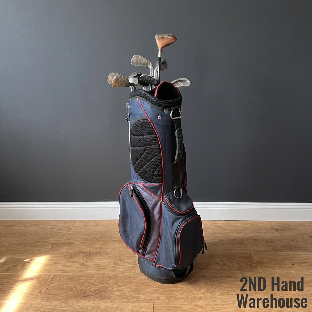 Pre-Loved Golf Club Set with Carry Bag - Navy & Red - 2ndhandwarehouse.com