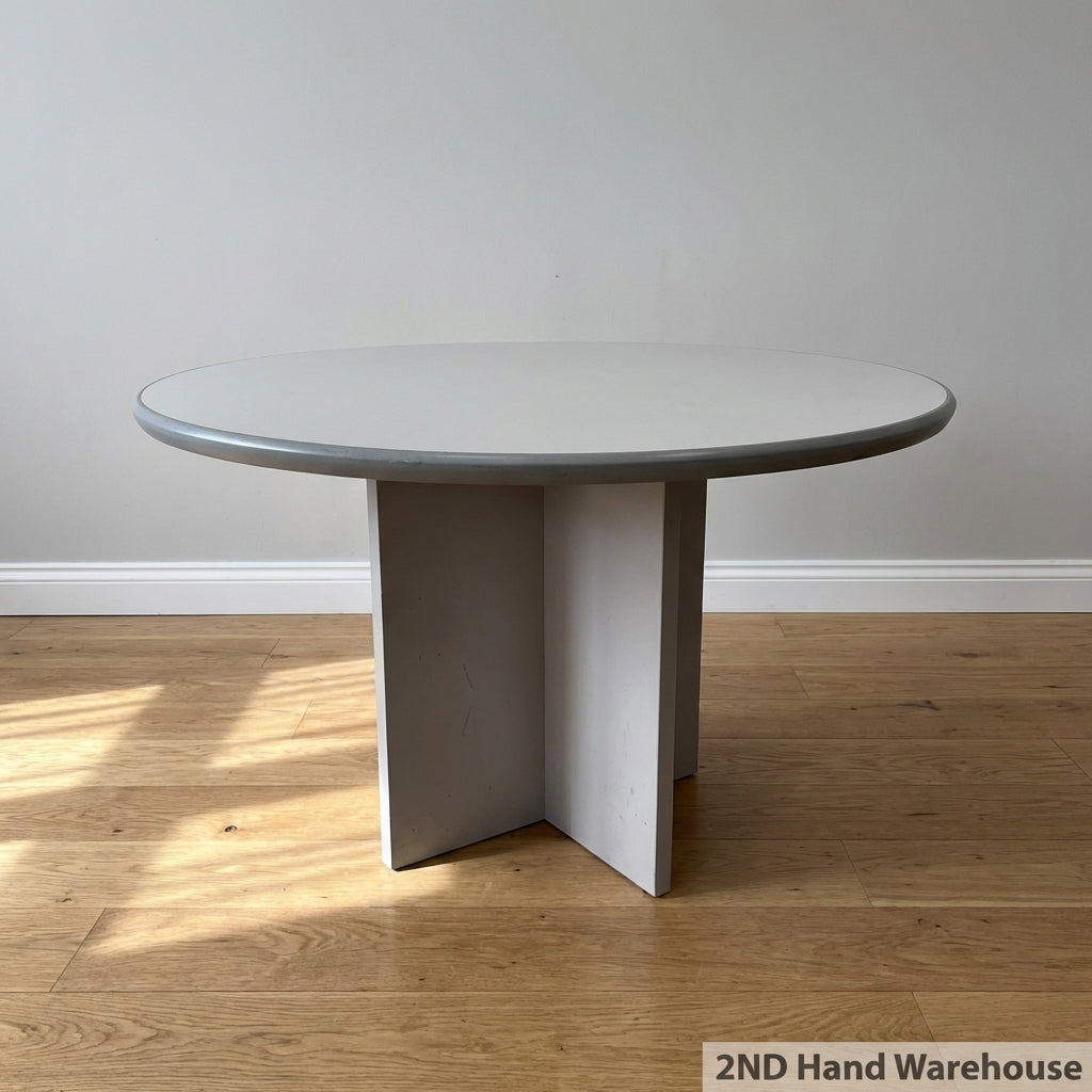Versatile Round Pedestal Table - Modern Light Grey - 2ndhandwarehouse.com