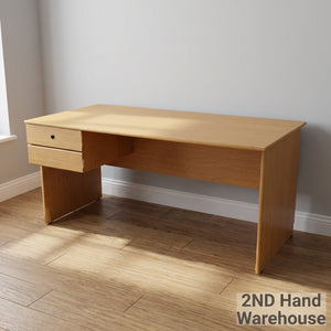 Versatile Light Wood Desk with 2 Storage Drawers - 2ndhandwarehouse.com