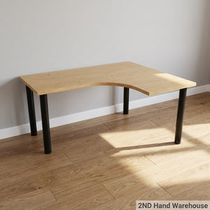 Versatile L-Shaped Corner Desk - Light Wood & Black