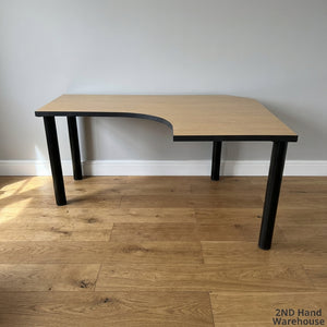 Versatile L-Shaped Corner Desk - Light Wood Finish - 2ndhandwarehouse.com