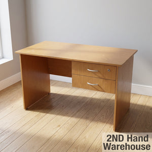 Compact Wooden Desk with Lockable Drawers - 2ndhandwarehouse.com