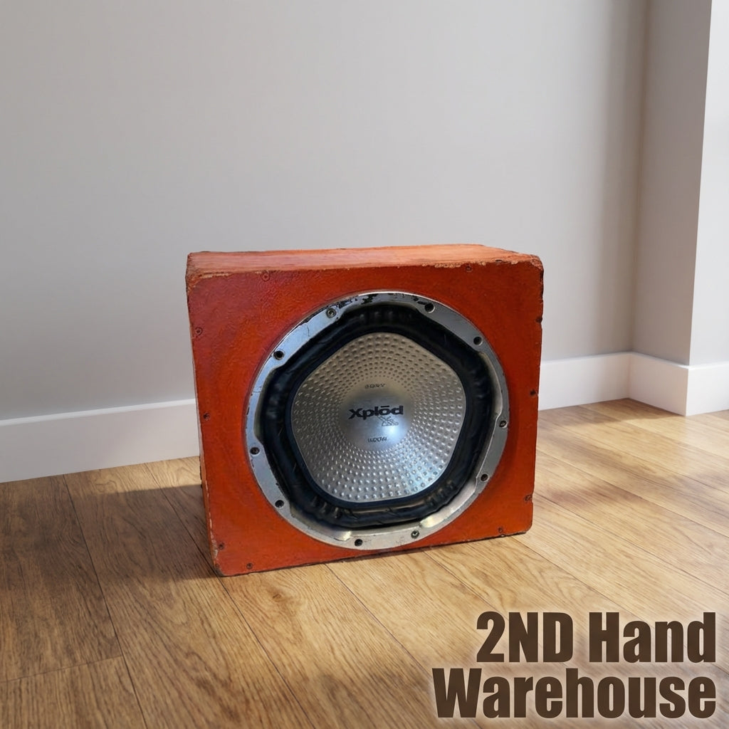 CLEAN, SOLD AS IS - Sony Xplod 1000W Subwoofer in Custom Orange Box - 2ndhandwarehouse.com