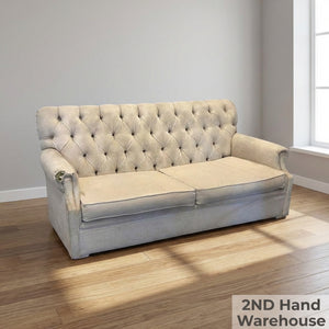 Charming Cream Tufted 2-Seater Sofa Loveseat - 2ndhandwarehouse.com