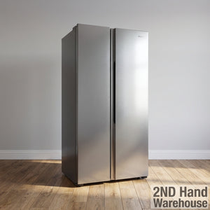 Modern Hisense Side-by-Side Fridge Freezer - Dark Grey Finish - 2ndhandwarehouse.com