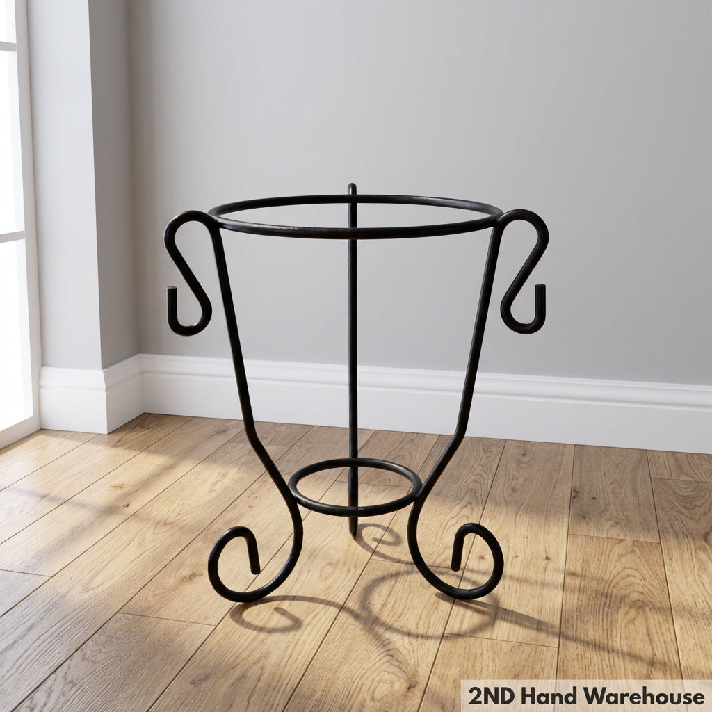 Elegant Black Metal Decorative Stand - Plant Holder / Candle Display - 2ndhandwarehouse.com