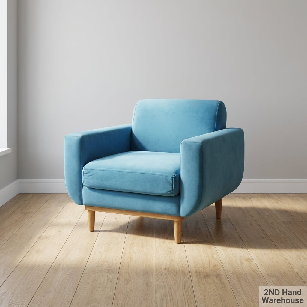Turquoise  Mid-Century Style Armchair