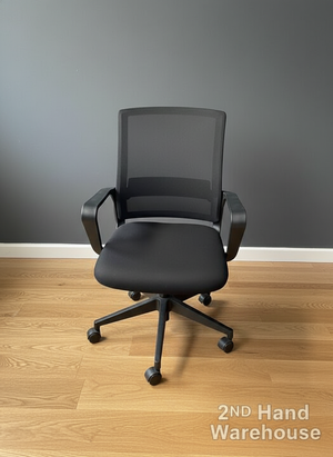 Modern Black Mesh Office Chair with Sled Base
