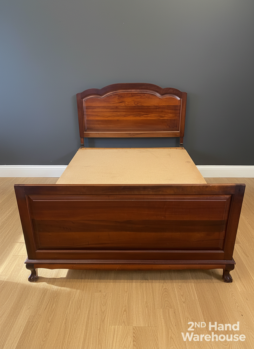 A56549-Classic Dark Wood Double Bed Frame