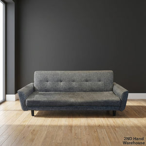 Stylish Grey Fabric 2-Seater Sofa | Modern Living Room Couch - 2ndhandwarehouse.com