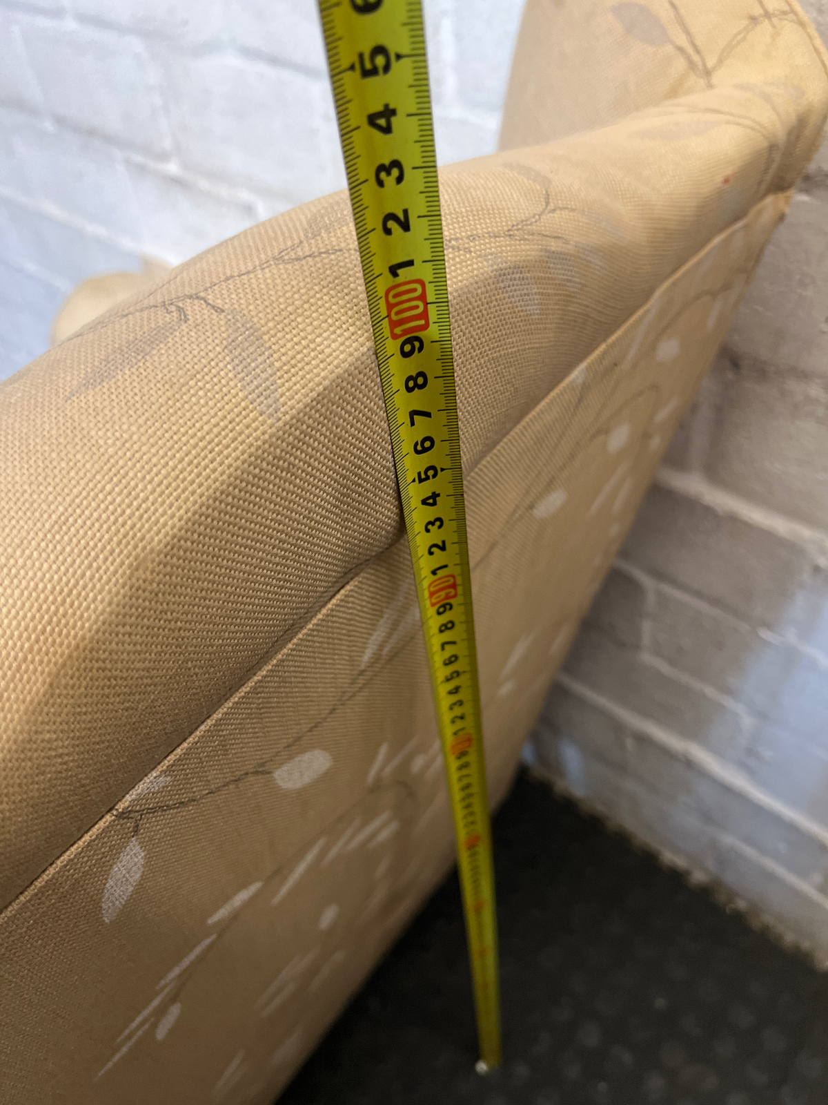 Vintage Style Fabric Wingback Chair with Leaf Pattern - 2ndhandwarehouse.com