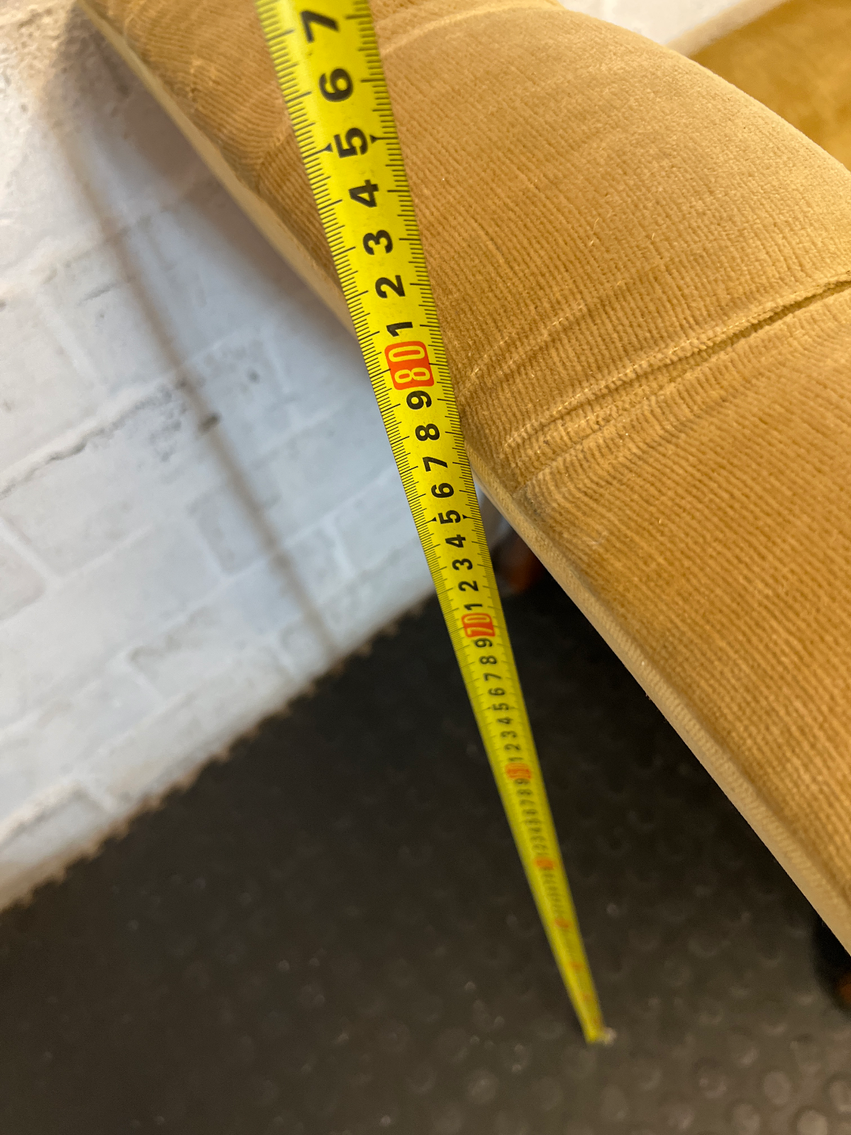 Vintage Tufted Corduroy Armchair in Mustard Gold - 2ndhandwarehouse.com