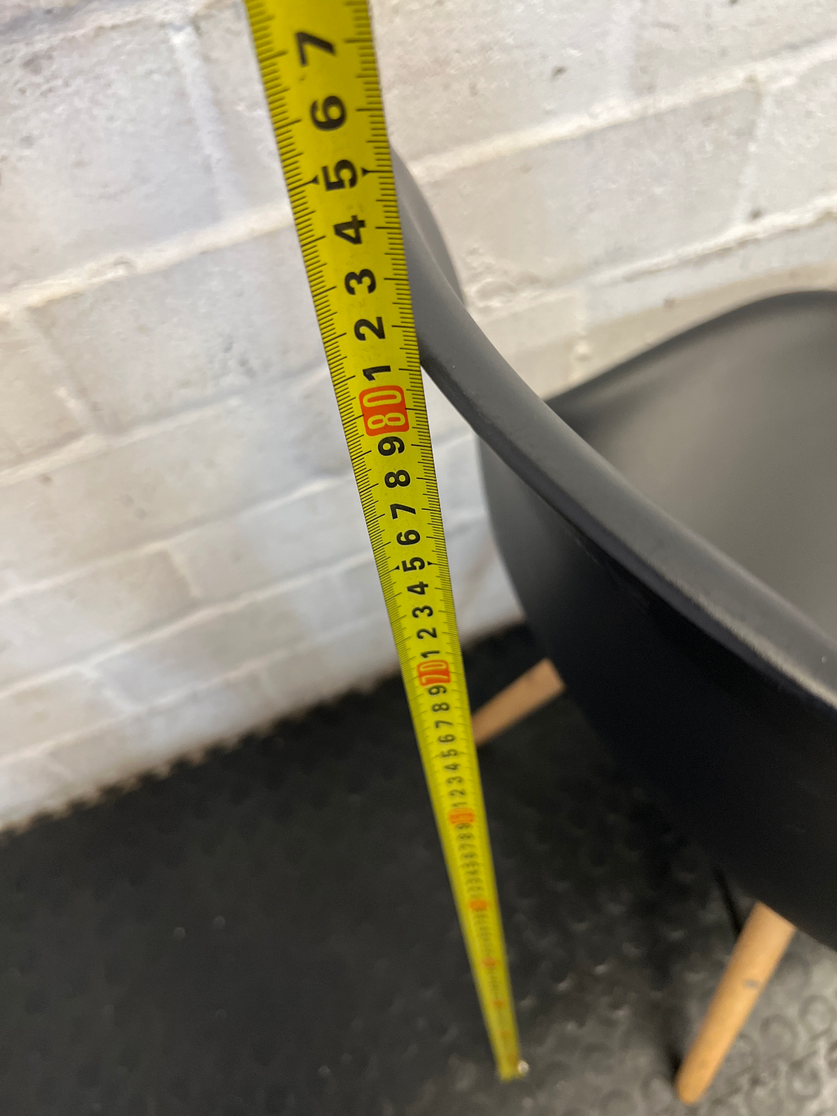 Sleek Black Mid-Century Modern Dining Chairs with Wooden Legs - 2ndhandwarehouse.com