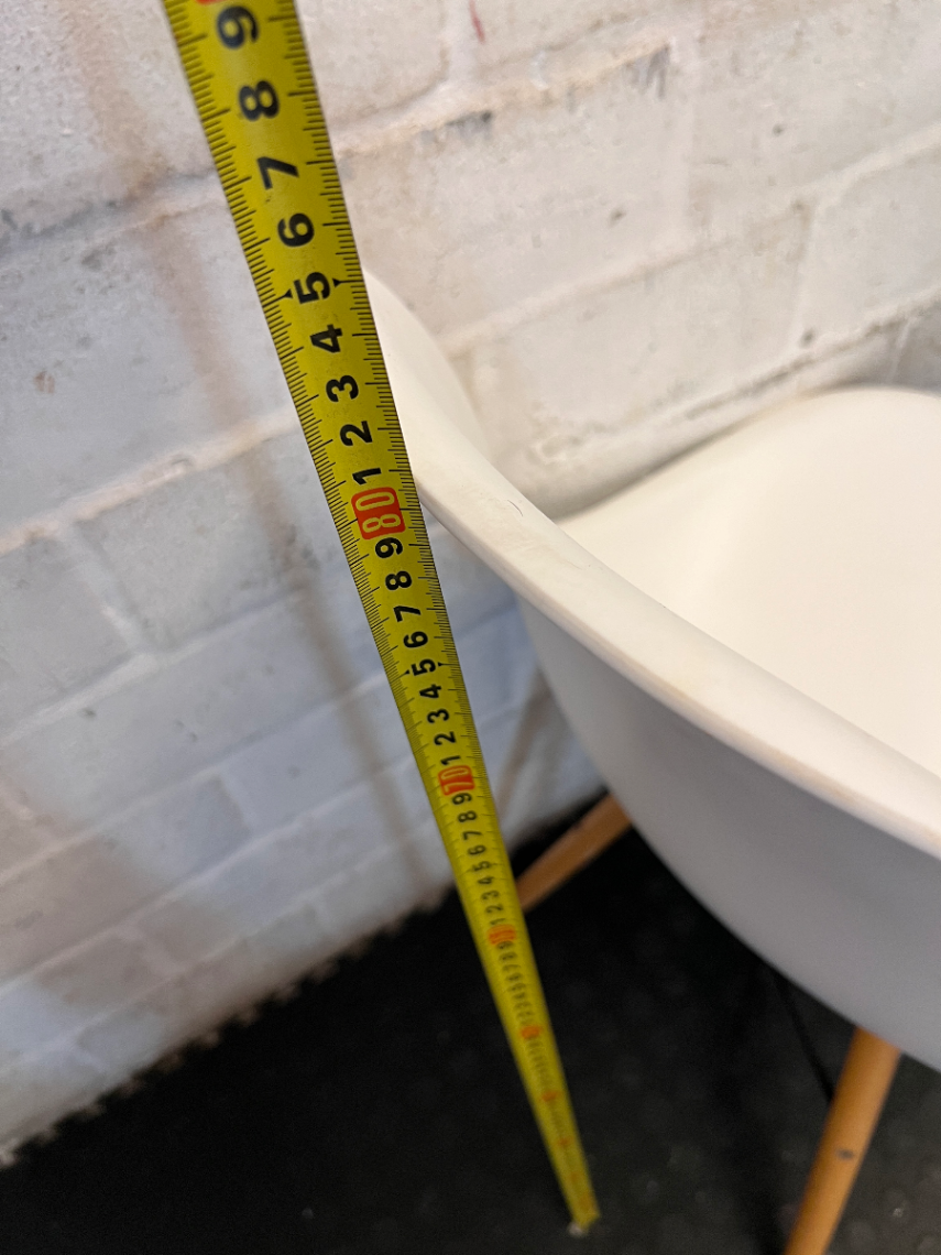 White Eames Style Dining Chair with Timber Base - Good Condition - 2ndhandwarehouse.com