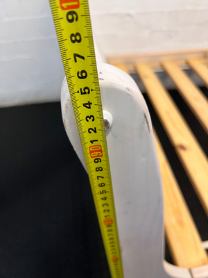 White-Wash Wooden Double Bed Frame with Slats - Fair Condition - 2ndhandwarehouse.com