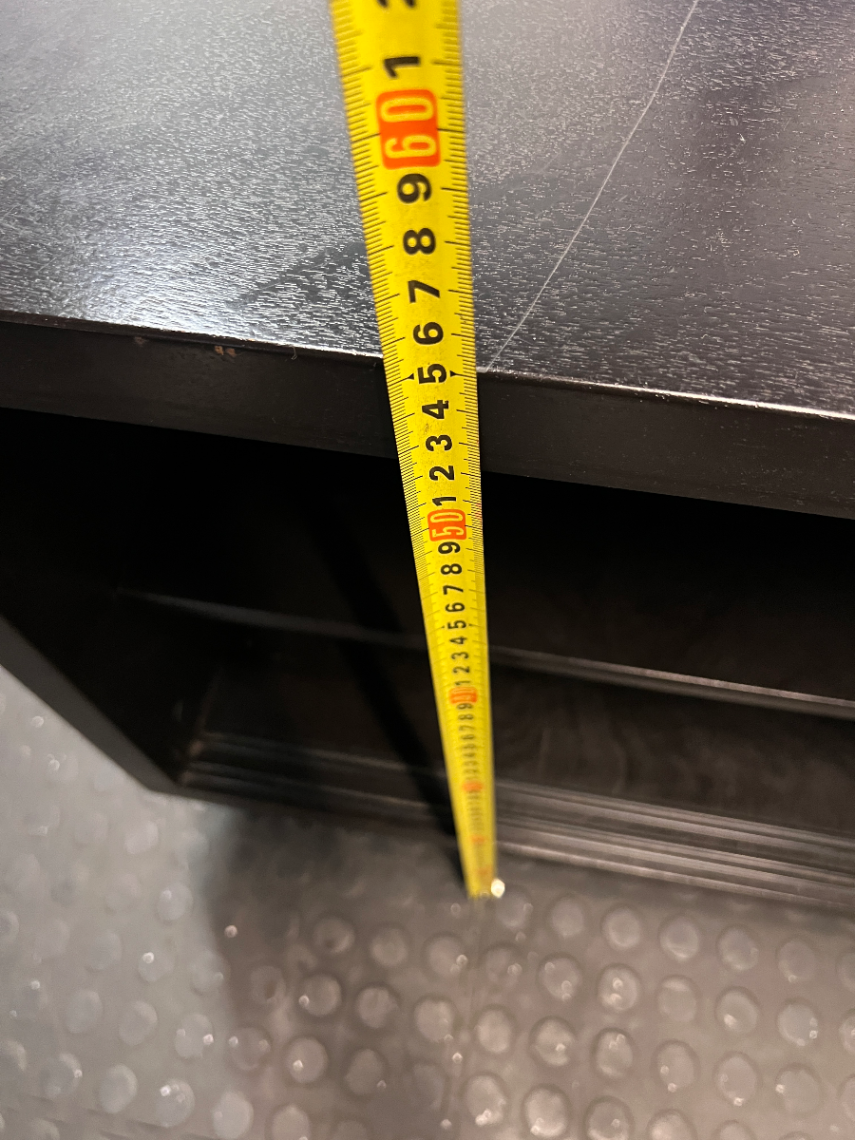 Low Profile TV Unit with Sliding Doors - Minor Scratches on Top - 2ndhandwarehouse.com