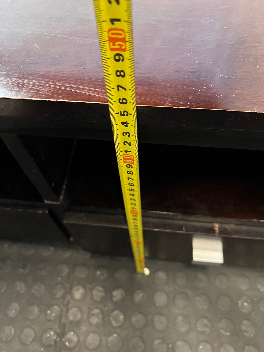 Dark Brown Varnished Pine TV Unit - Minor Surface Scuffs - 2ndhandwarehouse.com