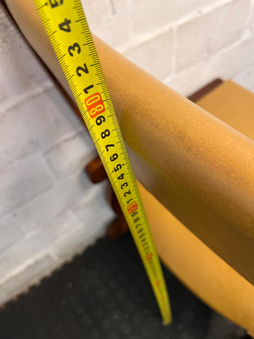 Vintage Style Wooden Dining Chair with Studded Upholstery — Seat Damaged and Needs Repair - 2ndhandwarehouse.com