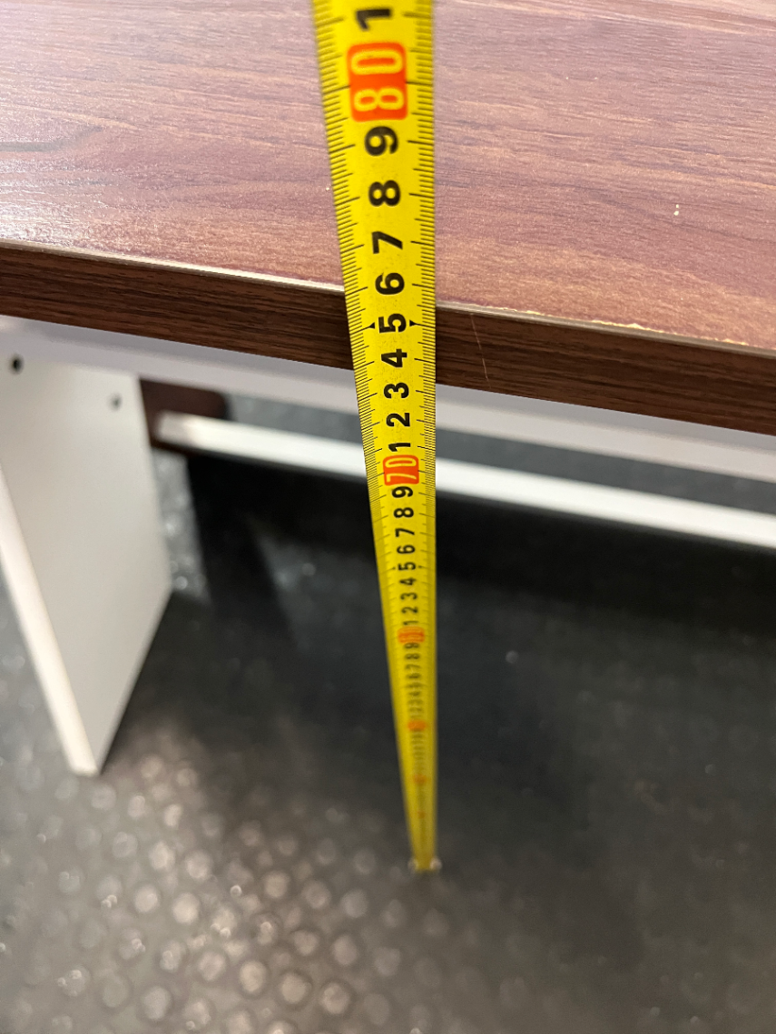 Two-Tone Modern Office Desk with Built-in Shelving — Good Condition - Requires Assembly - 2ndhandwarehouse.com