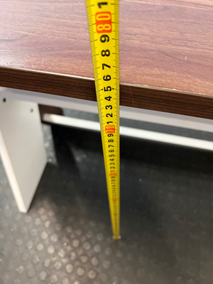 Two-Tone Modern Office Desk with Built-in Shelving — Good Condition - Requires Assembly - 2ndhandwarehouse.com