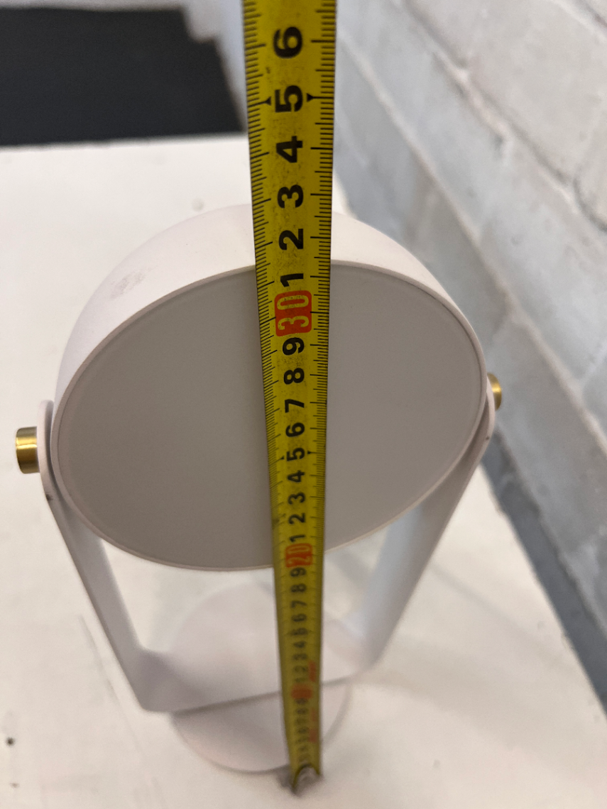 Modern White Metal Tilting Table Lamp — Good Working Order - Fair Used Condition - 2ndhandwarehouse.com