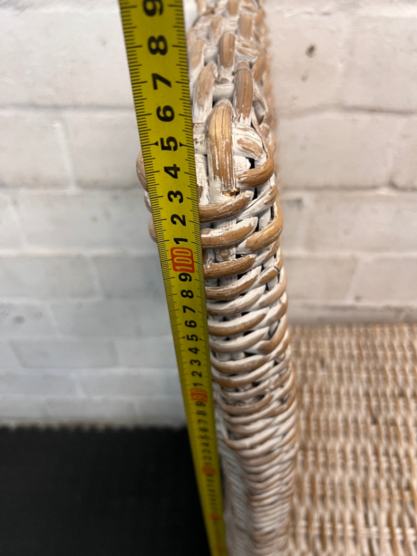 White-Washed Rattan High-Back Dining Chair — Good C - 2ndhandwarehouse.com