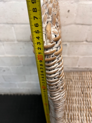 White-Washed Rattan High-Back Dining Chair — Good C - 2ndhandwarehouse.com