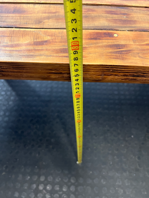 Slatted Pine Dining Table in Chestnut Finish — Good Working O - 2ndhandwarehouse.com
