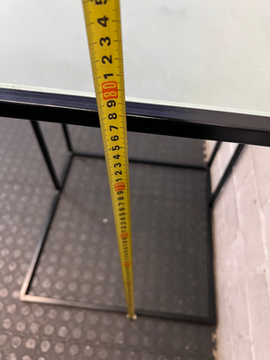 Z-Shaped Black Steel and Glass Side Table — Fair Used C - 2ndhandwarehouse.com