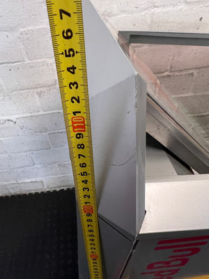 Red Bull Branded Silver Floor Standing Display Fridge — Functional with Audible Noise During O - 2ndhandwarehouse.com