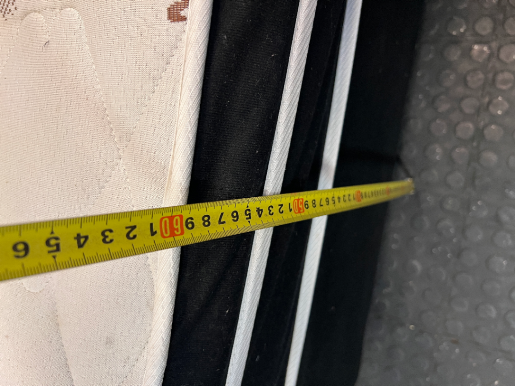 Bamboo Patterned Mattress and Base Set — Fair Condition with Visible Surface Marks