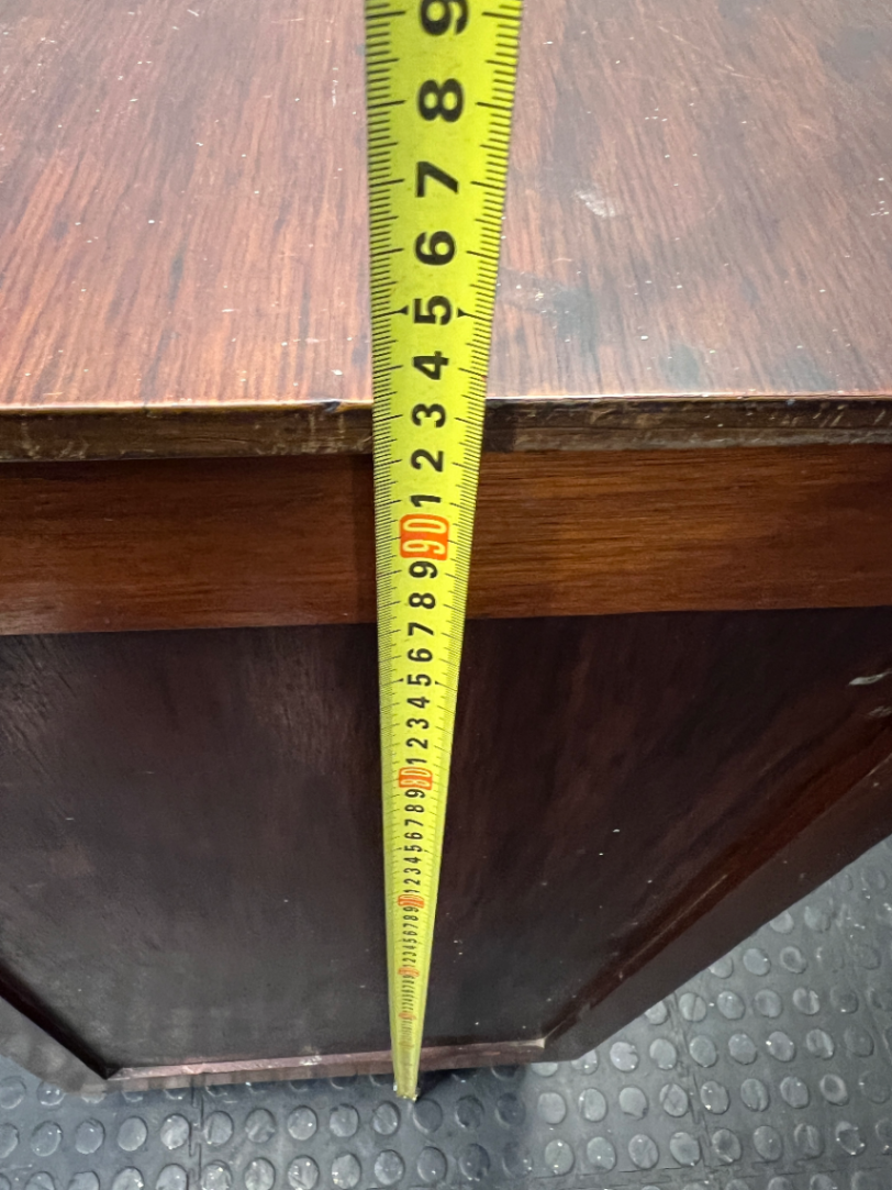Vintage Wooden Sideboard with Glass Display Compartment — Good Wood Condition