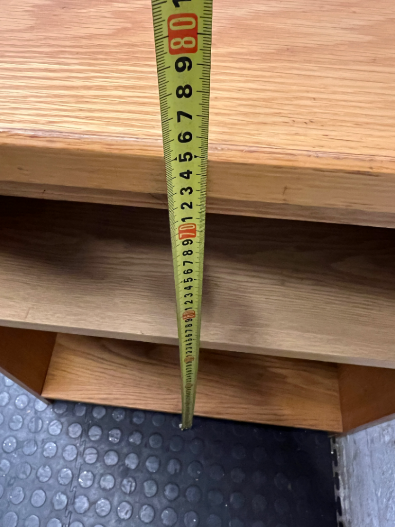 Medium Wooden Two-Tier Bookshelf — Fair Condition with General Wear