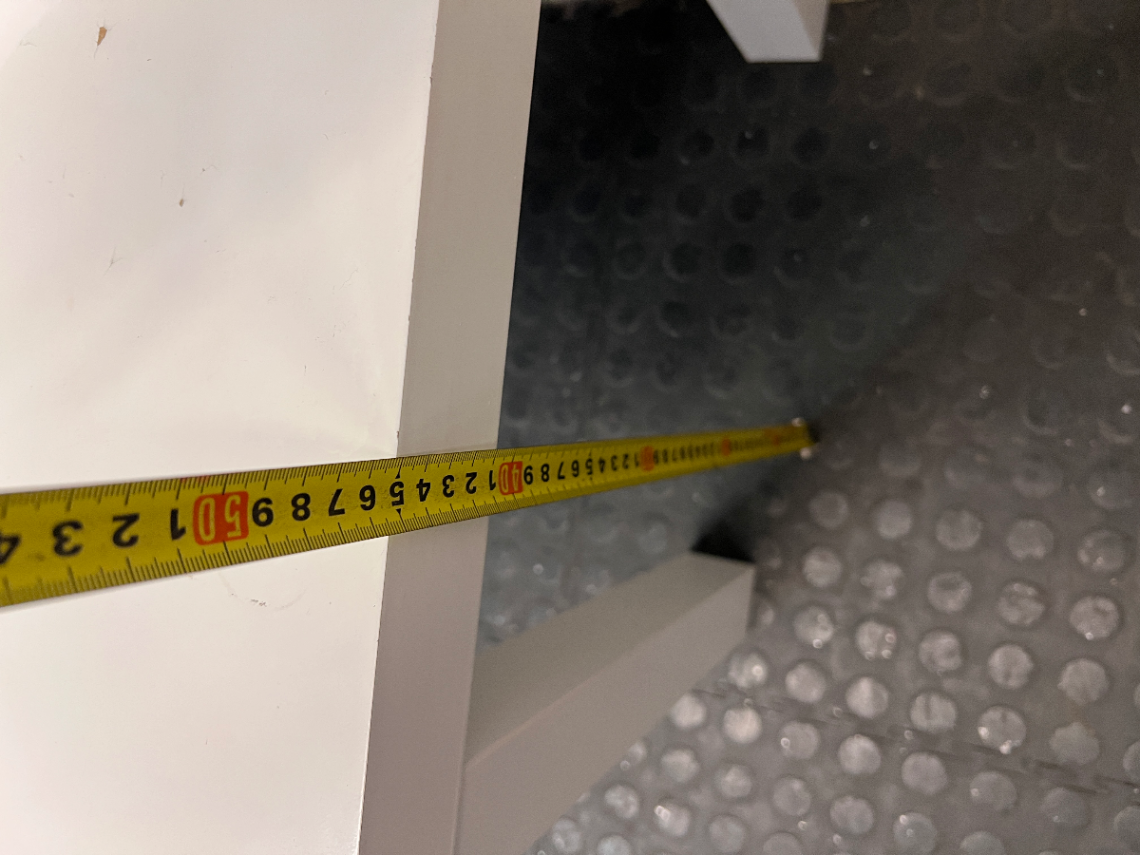 Square White Minimalist Side Table — Broken Parts and Damaged Legs