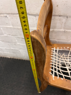 Vintage Wooden Dining Chair with Turned Detail — Damaged Riempie