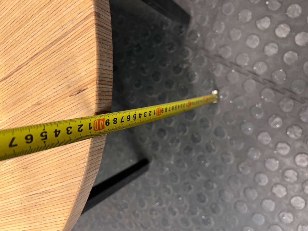 Round Light Wood and Metal Coffee Table — Clean Condition