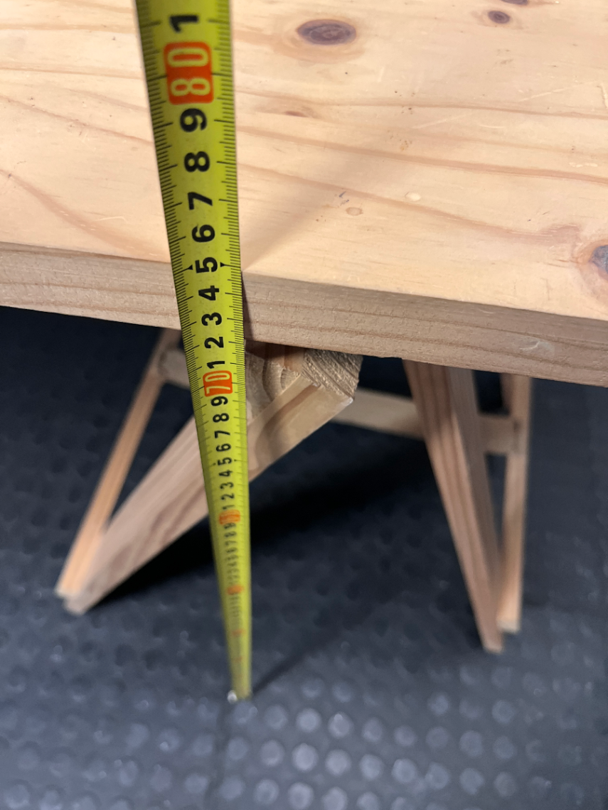 Practical Pine Wood Trestle Table — Used; Fair Condition