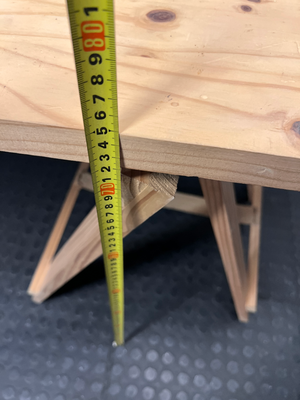 Practical Pine Wood Trestle Table — Used; Fair Condition