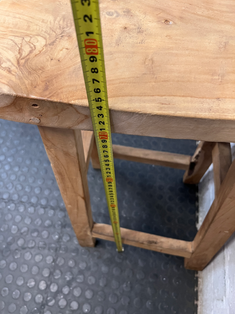 Rustic Solid Wood Backless Bar Stool — Fair Used Condition