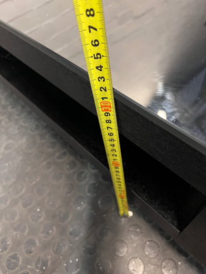 Black Low-Profile Coffee Table with Glass Top — Good Working Order
