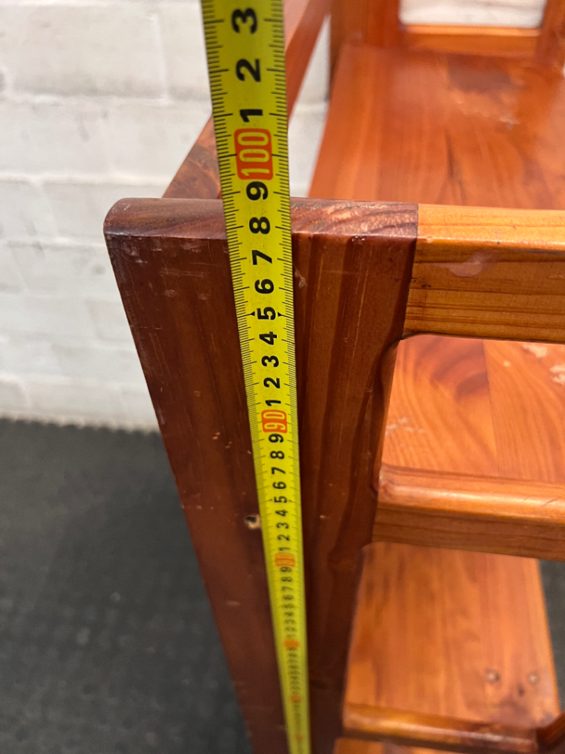 Foldable Three-Tier Wooden Bookshelf — Fair Used Condition