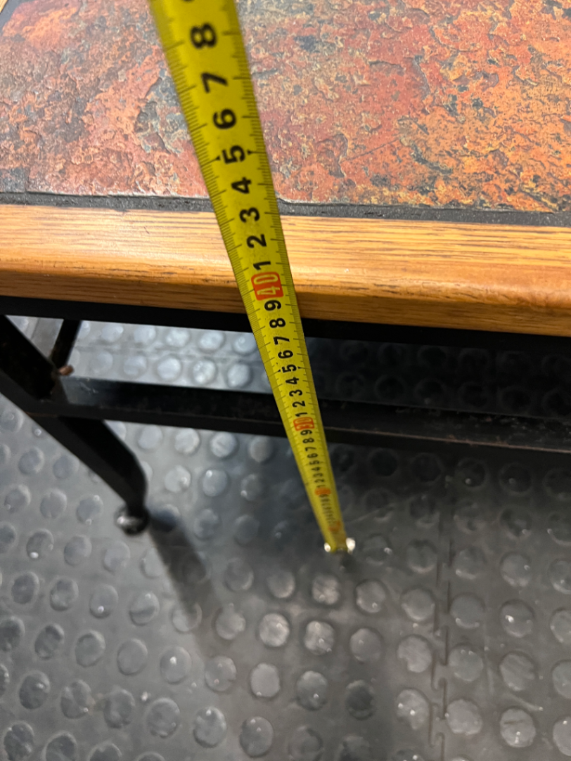 Slate Inlay and Wrought Iron Coffee Table — Fair Used Condition