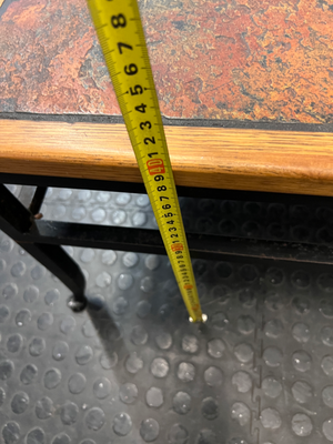 Slate Inlay and Wrought Iron Coffee Table — Fair Used Condition