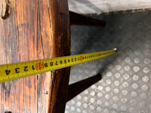 Rustic Hand-Carved Three-Legged Wooden Stool