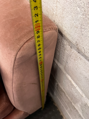 Dusty Pink Velvet-Style Upholstered Daybed — Well Used with Visible Fabric Wear