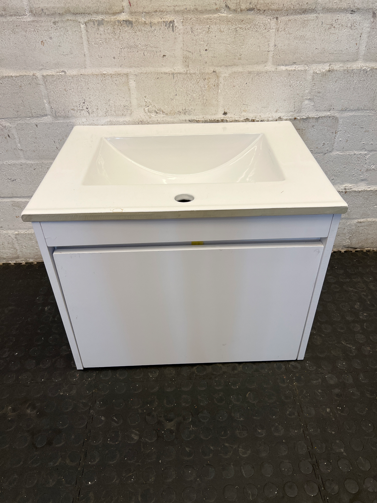 Modern White Ceramic Drop-In Bathroom Sink & Vanity Unit - 2ndhandwarehouse.com