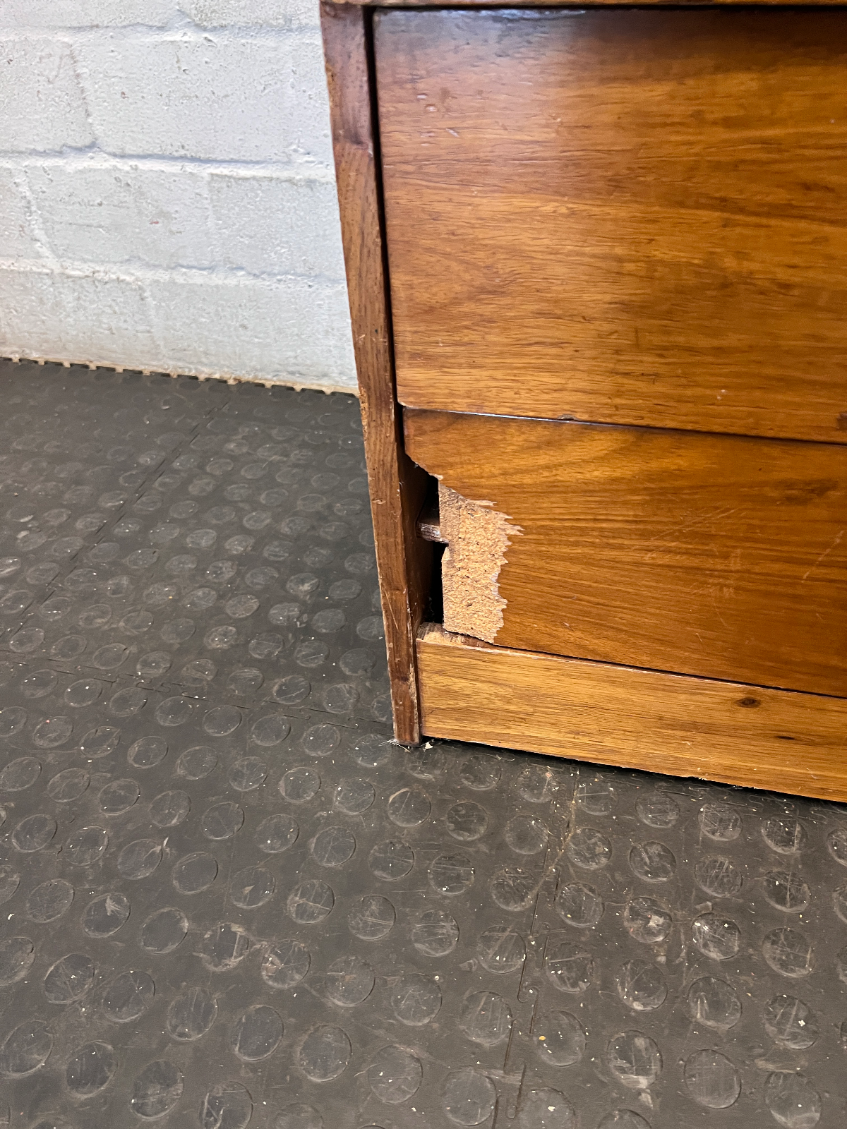 Vintage Stepped Wood Display Cabinet & Drawer Unit - 2ndhandwarehouse.com