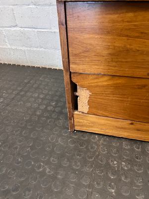 Vintage Stepped Wood Display Cabinet & Drawer Unit - 2ndhandwarehouse.com