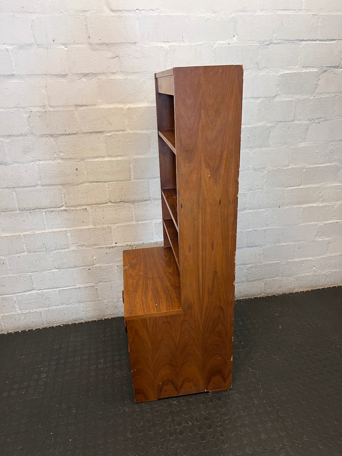 Vintage Stepped Wood Display Cabinet & Drawer Unit - 2ndhandwarehouse.com