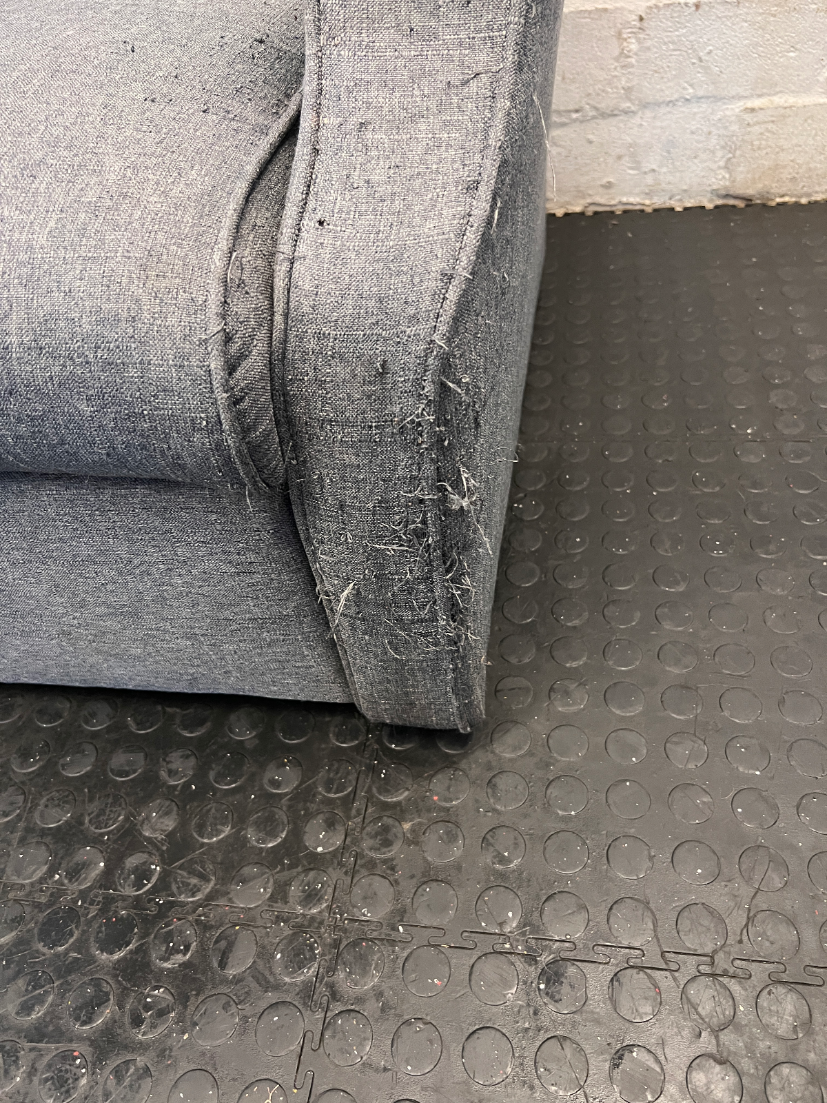 Lazy Boy Grey Fabric Recliner Armchair - Well Used - 2ndhandwarehouse.com